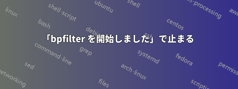 「bpfilter を開始しました」で止まる