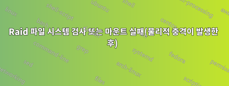 Raid 파일 시스템 검사 또는 마운트 실패(물리적 충격이 발생한 후) 