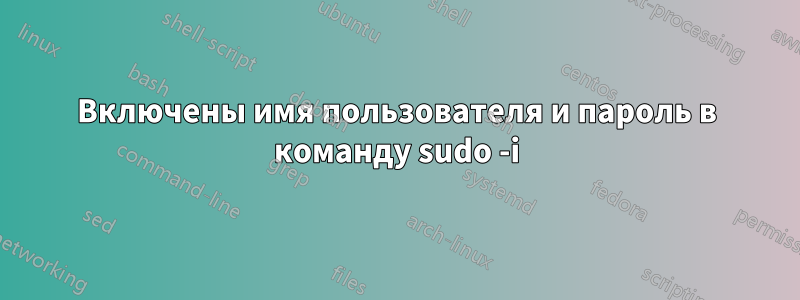 Включены имя пользователя и пароль в команду sudo -i
