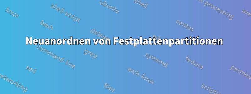 Neuanordnen von Festplattenpartitionen