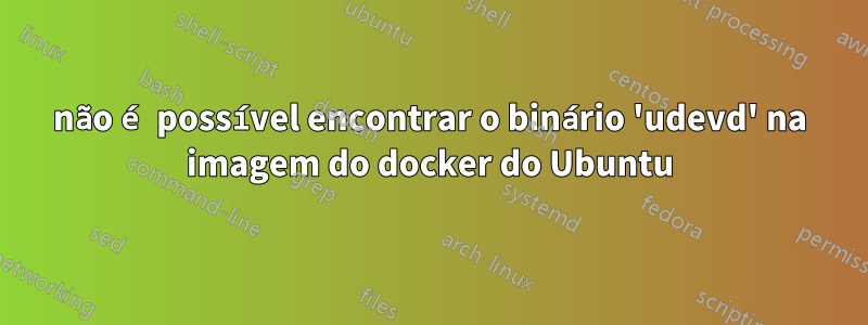 não é possível encontrar o binário 'udevd' na imagem do docker do Ubuntu