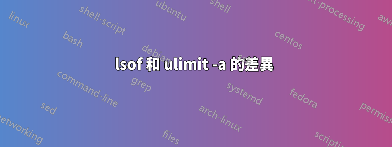 lsof 和 ulimit -a 的差異