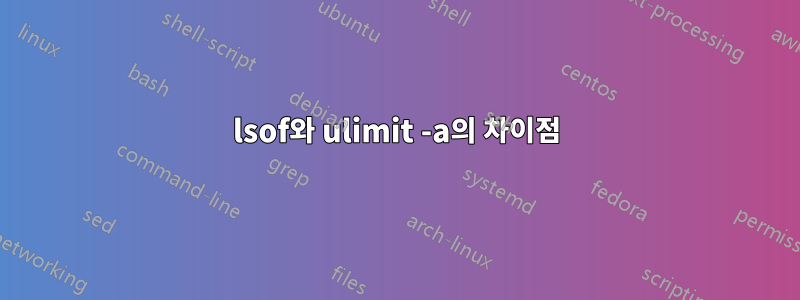 lsof와 ulimit -a의 차이점