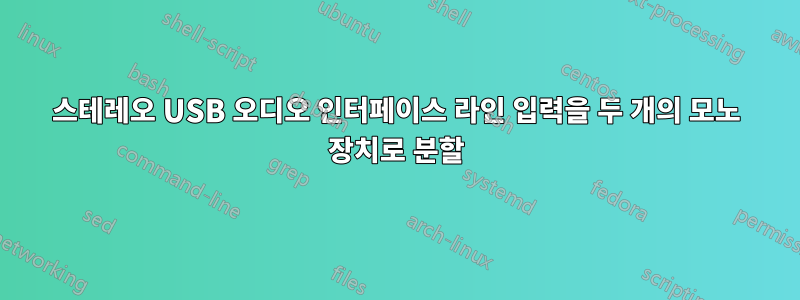 스테레오 USB 오디오 인터페이스 라인 입력을 두 개의 모노 장치로 분할