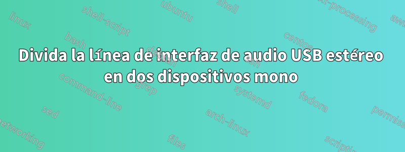 Divida la línea de interfaz de audio USB estéreo en dos dispositivos mono