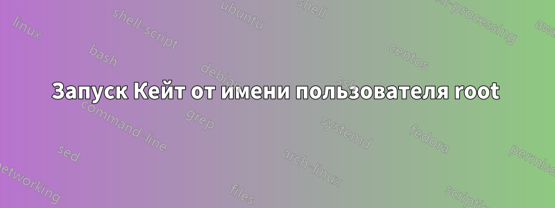 Запуск Кейт от имени пользователя root