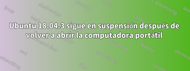 Ubuntu 18.04.3 sigue en suspensión después de volver a abrir la computadora portátil
