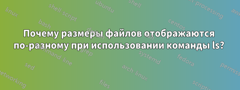 Почему размеры файлов отображаются по-разному при использовании команды ls?