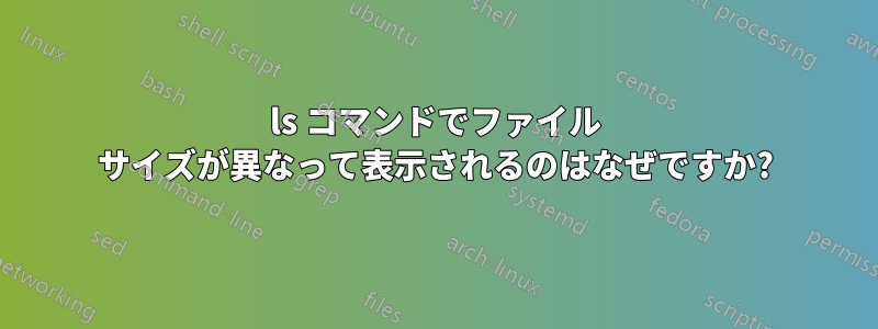 ls コマンドでファイル サイズが異なって表示されるのはなぜですか?