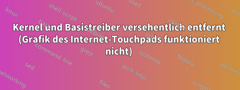 Kernel und Basistreiber versehentlich entfernt (Grafik des Internet-Touchpads funktioniert nicht)