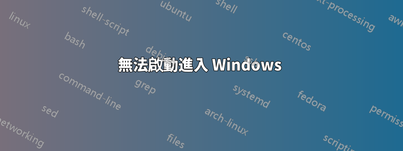 無法啟動進入 Windows