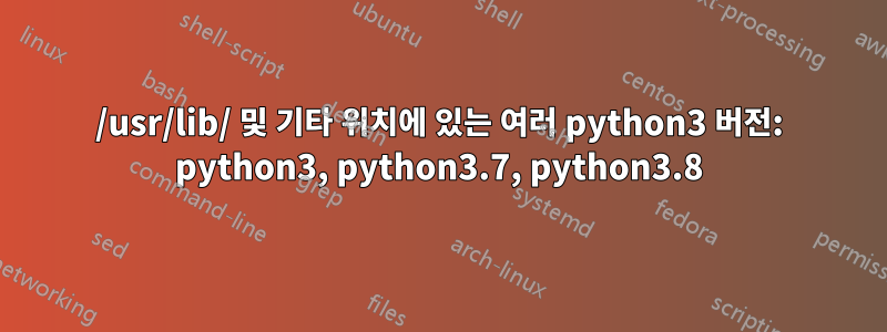 /usr/lib/ 및 기타 위치에 있는 여러 python3 버전: python3, python3.7, python3.8