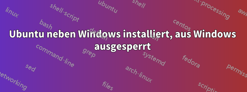 Ubuntu neben Windows installiert, aus Windows ausgesperrt