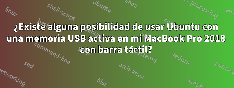 ¿Existe alguna posibilidad de usar Ubuntu con una memoria USB activa en mi MacBook Pro 2018 con barra táctil?