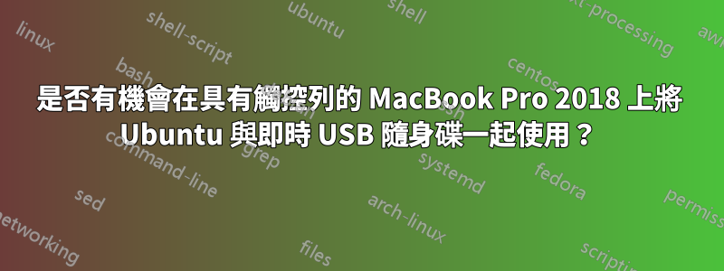 是否有機會在具有觸控列的 MacBook Pro 2018 上將 Ubuntu 與即時 USB 隨身碟一起使用？