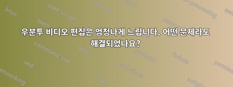 우분투 비디오 편집은 엄청나게 느립니다. 어떤 문제라도 해결되었나요?