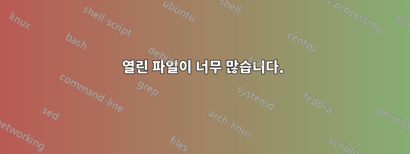 열린 파일이 너무 많습니다.