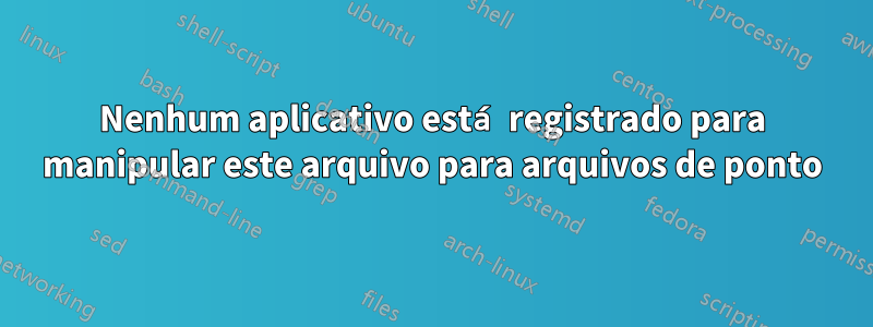 Nenhum aplicativo está registrado para manipular este arquivo para arquivos de ponto