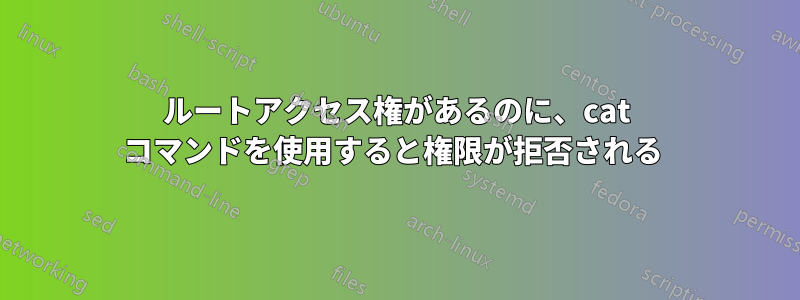 ルートアクセス権があるのに、cat コマンドを使用すると権限が拒否される 