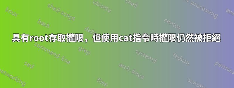 具有root存取權限，但使用cat指令時權限仍然被拒絕