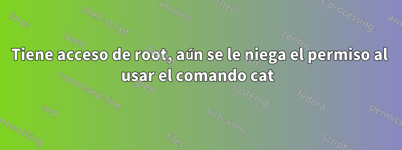 Tiene acceso de root, aún se le niega el permiso al usar el comando cat 