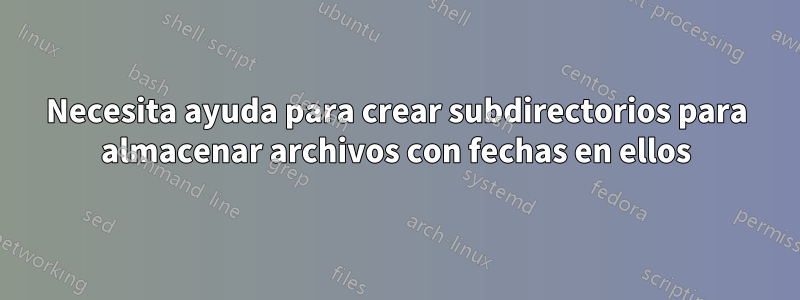 Necesita ayuda para crear subdirectorios para almacenar archivos con fechas en ellos