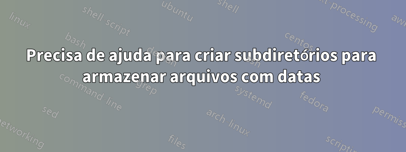 Precisa de ajuda para criar subdiretórios para armazenar arquivos com datas