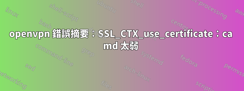 openvpn 錯誤摘要：SSL_CTX_use_certificate：ca md 太弱