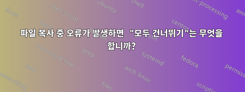 파일 복사 중 오류가 발생하면 "모두 건너뛰기"는 무엇을 합니까?