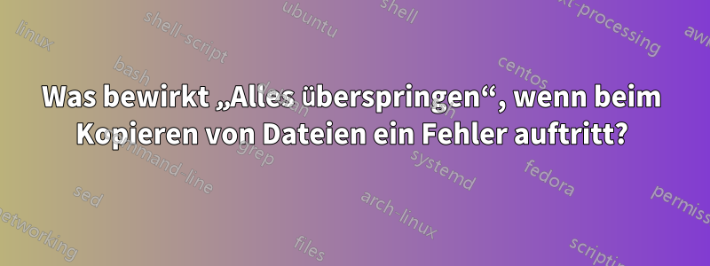 Was bewirkt „Alles überspringen“, wenn beim Kopieren von Dateien ein Fehler auftritt?