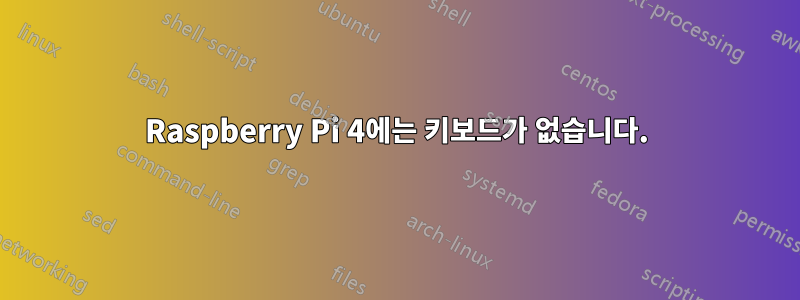 Raspberry Pi 4에는 키보드가 없습니다.