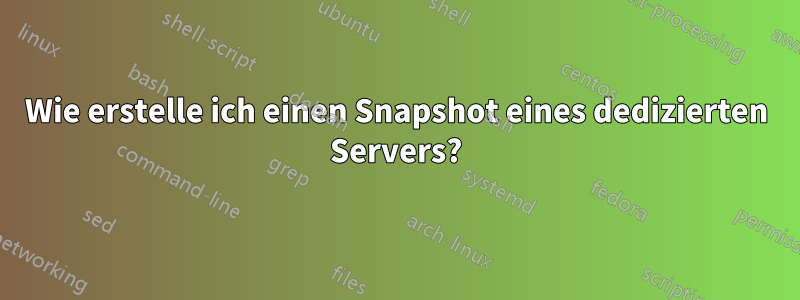 Wie erstelle ich einen Snapshot eines dedizierten Servers?