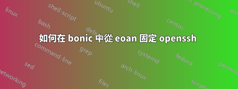 如何在 bonic 中從 eoan 固定 openssh