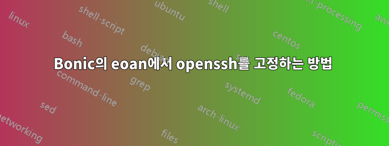 Bonic의 eoan에서 openssh를 고정하는 방법