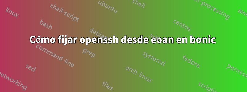 Cómo fijar openssh desde eoan en bonic