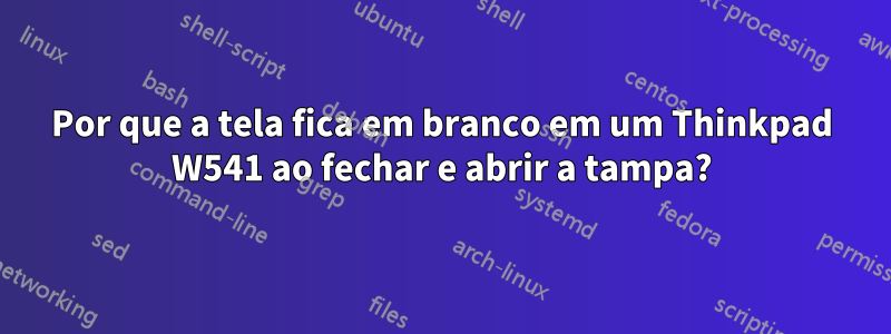 Por que a tela fica em branco em um Thinkpad W541 ao fechar e abrir a tampa?