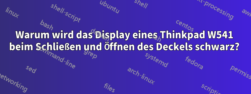 Warum wird das Display eines Thinkpad W541 beim Schließen und Öffnen des Deckels schwarz?