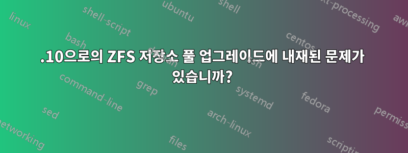 19.10으로의 ZFS 저장소 풀 업그레이드에 내재된 문제가 있습니까?