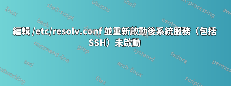 編輯 /etc/resolv.conf 並重新啟動後系統服務（包括 SSH）未啟動