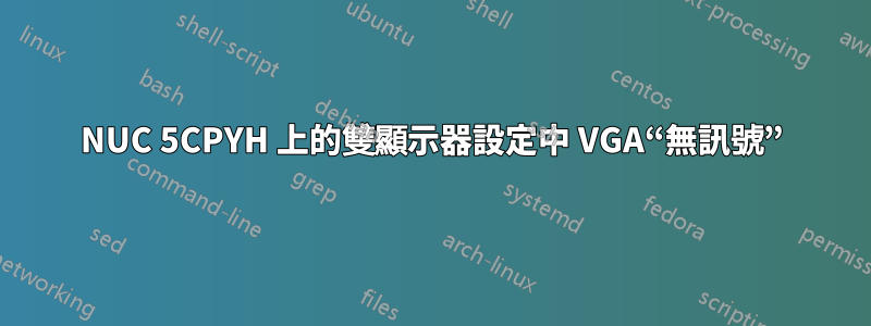 NUC 5CPYH 上的雙顯示器設定中 VGA“無訊號”