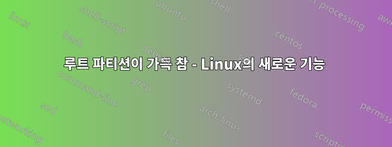 루트 파티션이 가득 참 - Linux의 새로운 기능