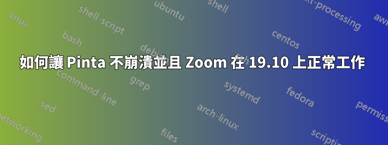 如何讓 Pinta 不崩潰並且 Zoom 在 19.10 上正常工作