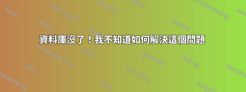 資料庫沒了！我不知道如何解決這個問題