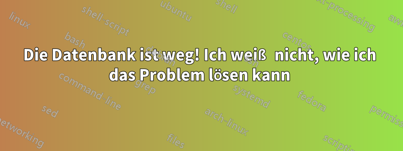 Die Datenbank ist weg! Ich weiß nicht, wie ich das Problem lösen kann