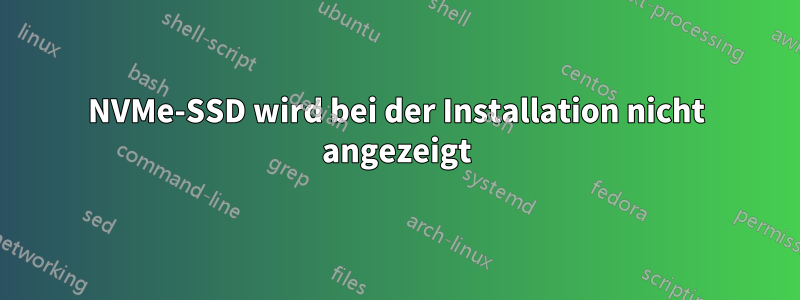 NVMe-SSD wird bei der Installation nicht angezeigt