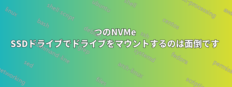 2つのNVMe SSDドライブでドライブをマウントするのは面倒です