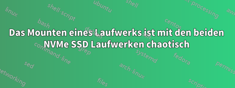 Das Mounten eines Laufwerks ist mit den beiden NVMe SSD Laufwerken chaotisch