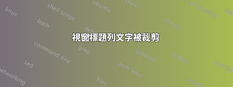 視窗標題列文字被裁剪