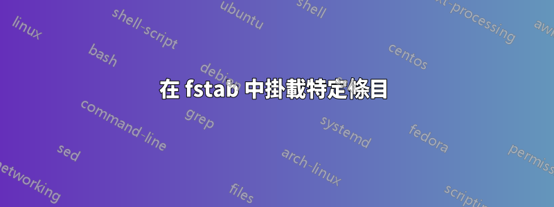 在 fstab 中掛載特定條目