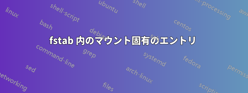 fstab 内のマウント固有のエントリ